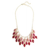 Wine Ombre Laurel Stone Bib Necklace